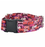 2 Hounds Design 2 Hounds Design Earthstyle | Keystone 5/8" Small Collar Side Release, Love Graffiti Red