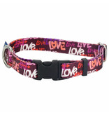 2 Hounds Design 2 Hounds Design Earthstyle | Keystone 5/8" Small Collar Side Release, Love Graffiti Red