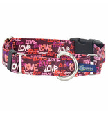 2 Hounds Design 2 Hounds Design Earthstyle | Keystone 5/8" Small Collar Side Release, Love Graffiti Red