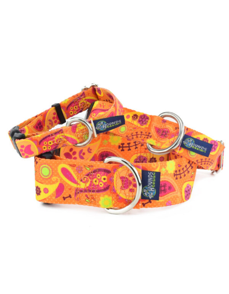 2 Hounds Design 2 Hounds Design Earthstyle | Keystone 5/8" Small Collar Side Release, Orange Paisley