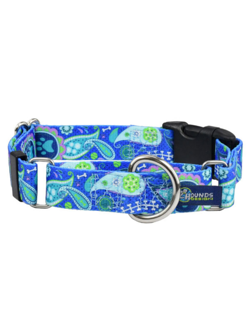 2 Hounds Design 2 Hounds Design Earthstyle | Keystone 5/8" Small Collar Side Release, Paw Paisley