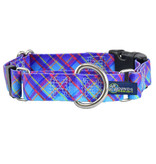 2 Hounds Design 2 Hounds Design Earthstyle | Keystone 5/8" Small Collar Side Release, Twilight Glow Blue Plaid