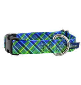 2 Hounds Design 2 Hounds Design Earthstyle | Keystone 1" Medium Collar Side Release, Electric Glow Green Plaid