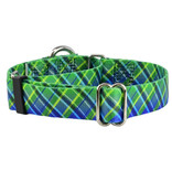 2 Hounds Design 2 Hounds Design Earthstyle | Keystone 1" Medium Collar Side Release, Electric Glow Green Plaid