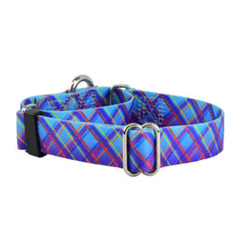 2 Hounds Design 2 Hounds Design Earthstyle | Keystone 1" Medium Collar Side Release, Twilight Glow Blue Plaid