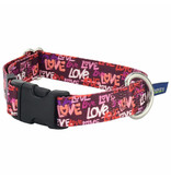 2 Hounds Design 2 Hounds Design Earthstyle | Keystone 1" Large Collar Side Release, Love Graffiti Red