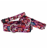 2 Hounds Design 2 Hounds Design Earthstyle | Keystone 1" XLarge Collar Side Release, Love Graffiti Red