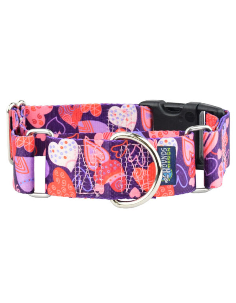2 Hounds Design 2 Hounds Design Earthstyle | Keystone 1" XLarge Collar Side Release, Wild Hearts
