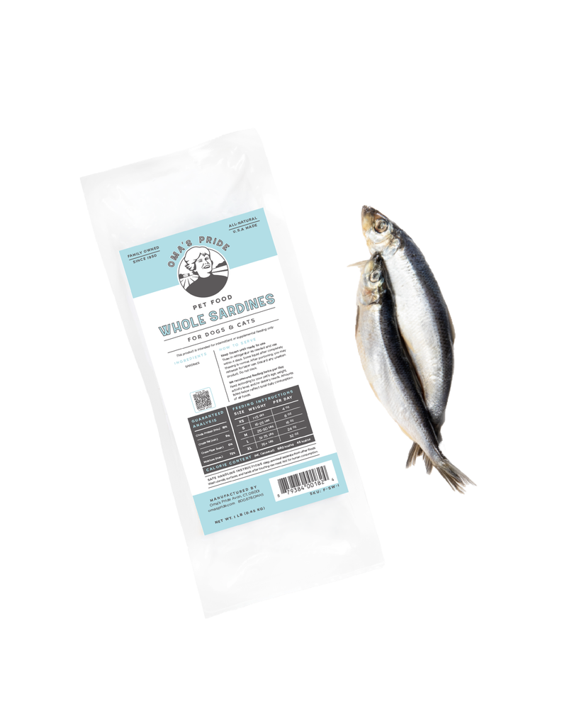 Oma's Pride Oma's Pride Raw Frozen Food |  Whole Sardines 1 lb CASE (*Frozen Products for Local Delivery or In-Store Pickup Only. *)