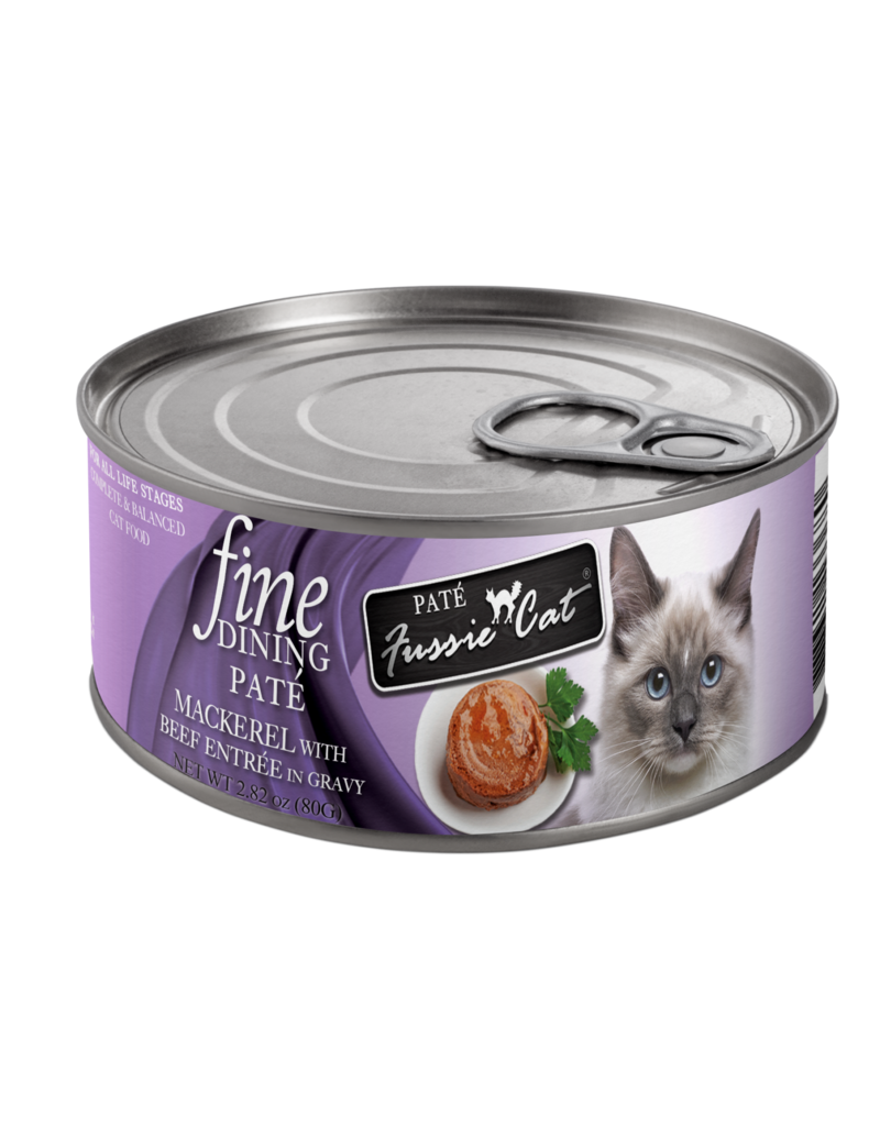 Fussie Cat Fussie Cat Fine Dining Cans | Mackerel with Beef Pate 2.82 oz single
