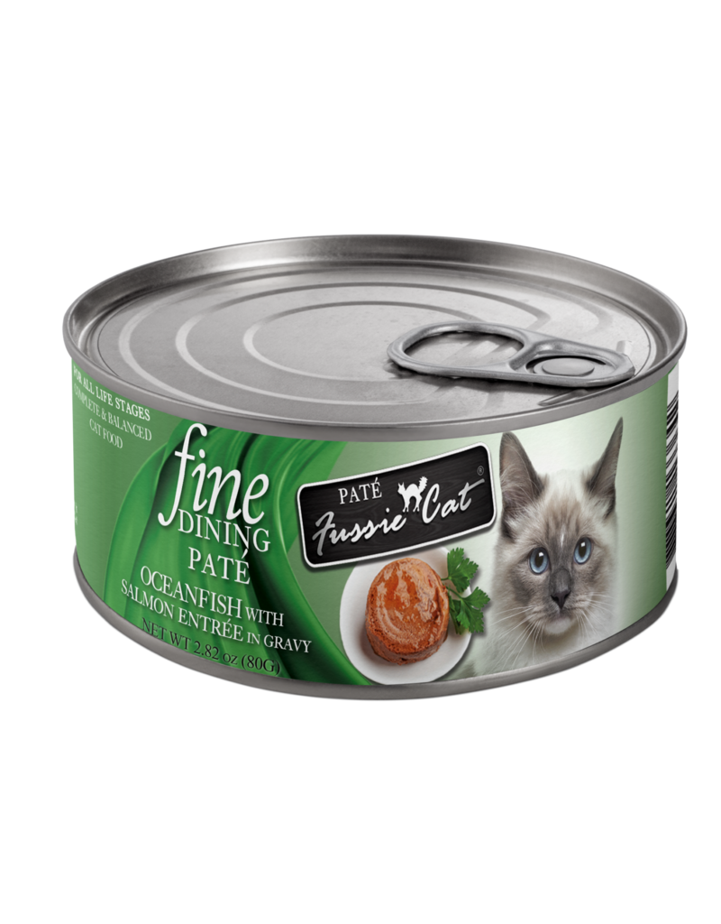 Fussie Cat Fussie Cat Fine Dining Cans | Oceanfish with Salmon Pate 2.82 oz CASE