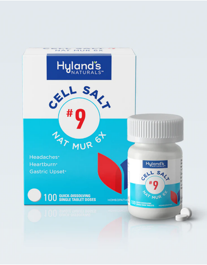 Standard Homeopathic Hylands Cell Salts #9 Nat. Mur. 6X 100 Tablets