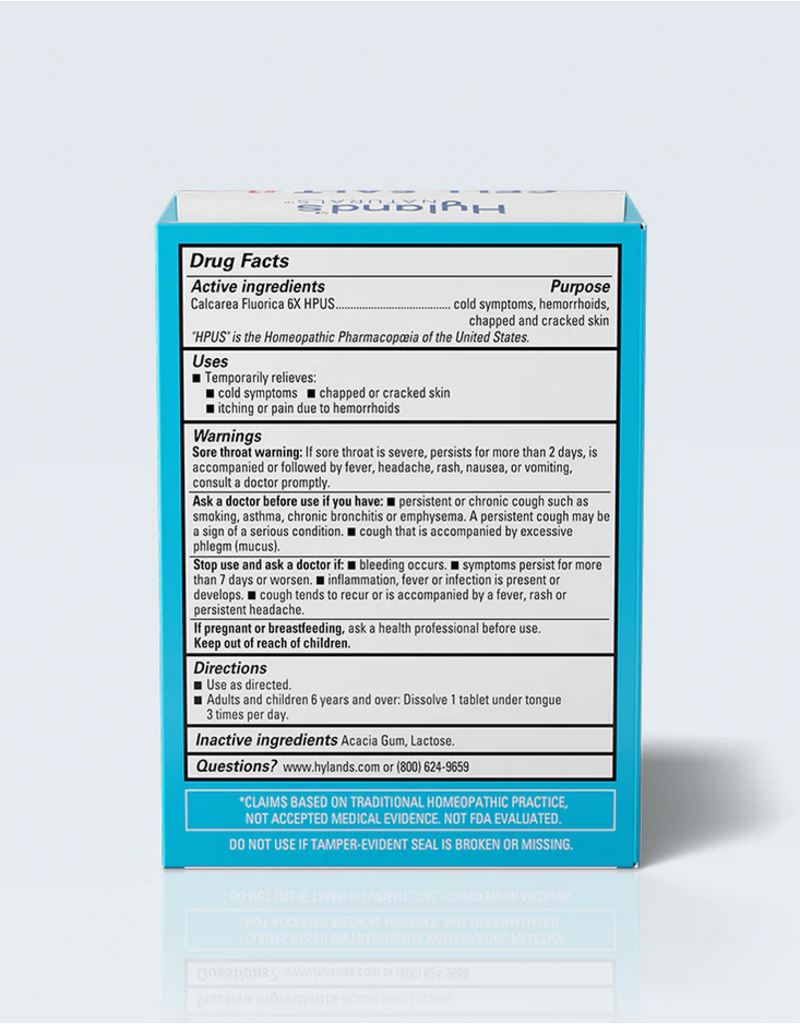 Standard Homeopathic Hylands Cell Salts #1 Calc. Flour. 6X 100 Tablets