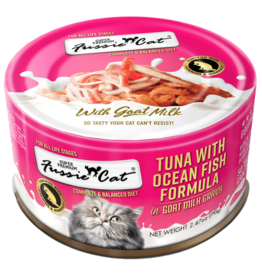 Fussie Cat Fussie Cat in Goat Milk Gravy | Premium Tuna with Ocean Fish 2.47 oz CASE