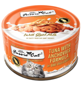 Fussie Cat Fussie Cat in Goat Milk Gravy | Premium Tuna with Anchovies 2.47 oz CASE