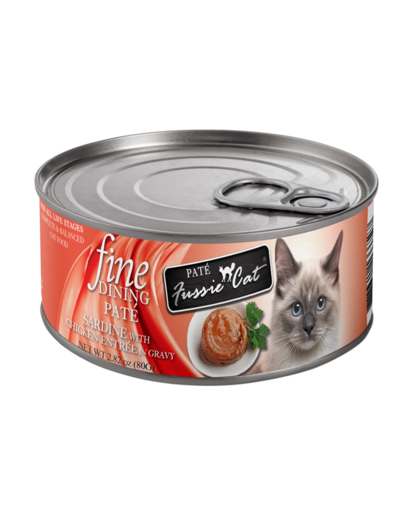 Fussie Cat Fussie Cat Fine Dining Cans | Sardine with Chicken Pate 2.82 oz CASE