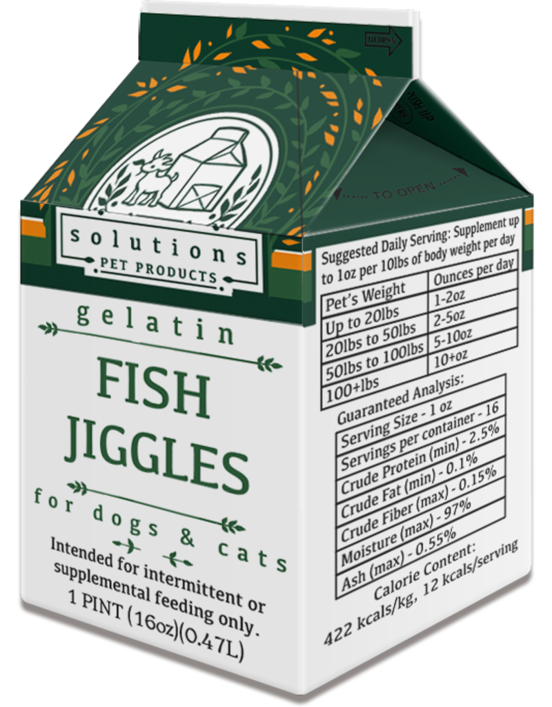 Solutions Pet Products Solutions Pet Products | Fish Jiggles Gelatin 16 oz (*Frozen Products for Local Delivery or In-Store Pickup Only. *)