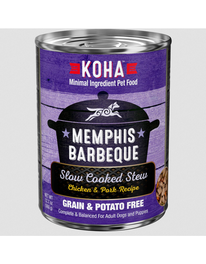 Koha Koha Canned Dog Food Memphis Barbeque 12.7 oz CASE