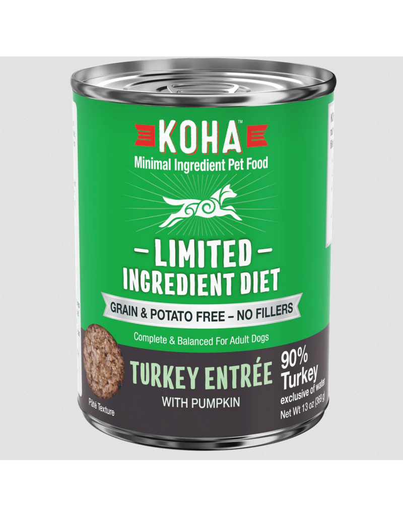 Koha Koha Canned Dog Food Turkey Entree 13 oz CASE