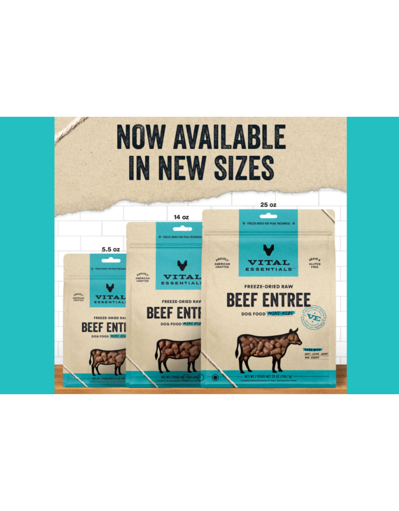 Vital Essentials Vital Essentials Freeze Dried Dog Food | Beef Entree Mini Nibs 14 oz