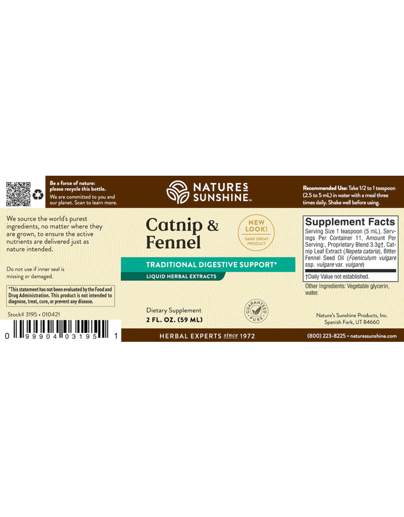 Nature's Sunshine Z Nature's Sunshine Liquid Supplements Catnip & Fennel 2 fl oz