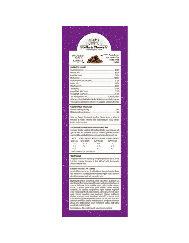 Stella & Chewy's z Stella & Chewy's Raw Coated Cat Kibble | Kitten Chicken Recipe 5 lb