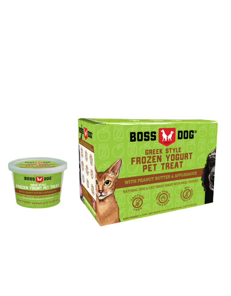 Boss Dog Brand Boss Dog Brand Greek Style Frozen Yogurt | Peanut Butter & Apple 4 Cups 14 oz (*Frozen Products for Local Delivery or In-Store Pickup Only. *)