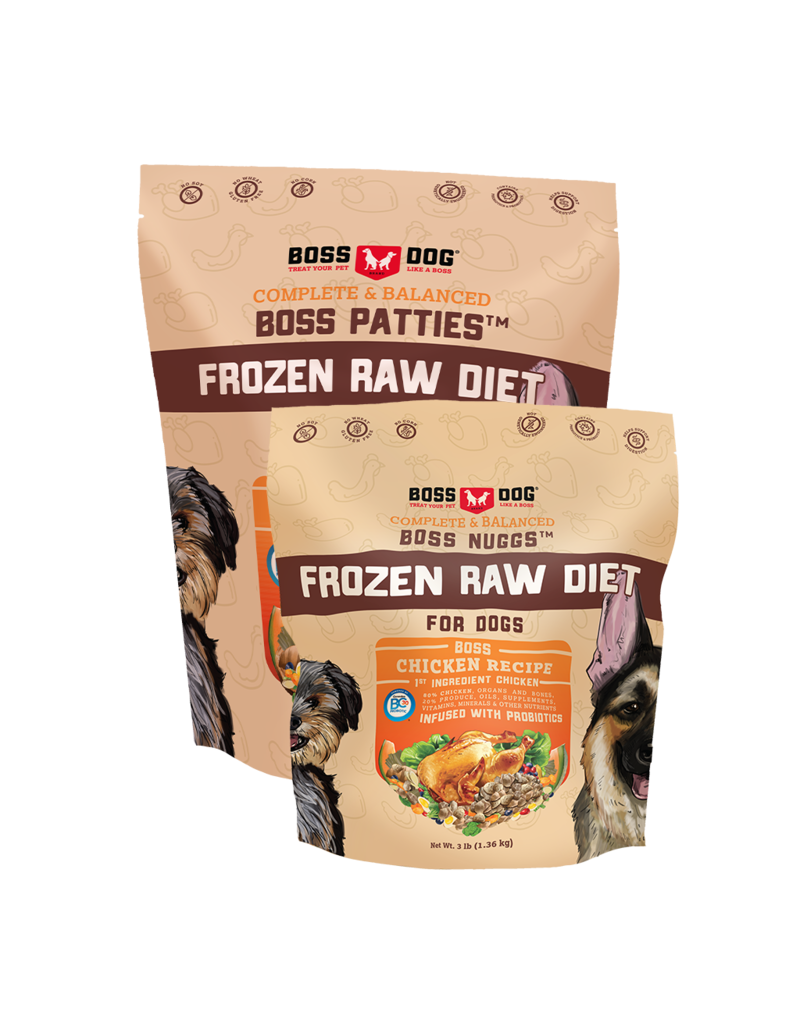 Boss Dog Brand Boss Dog Frozen Raw Dog Food | Chicken Nuggets 3 lb (*Frozen Products for Local Delivery or In-Store Pickup Only. *)