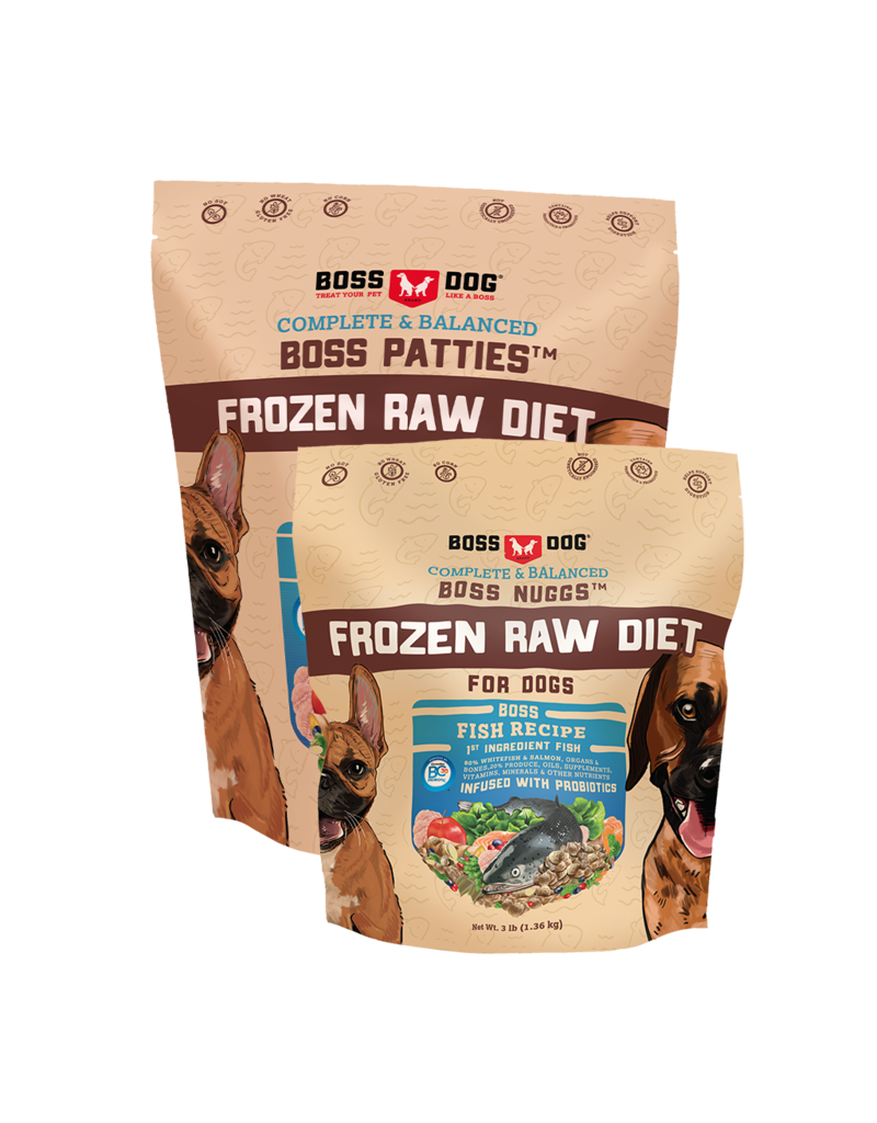 Boss Dog Brand Boss Dog Frozen Raw Dog Food | Fish Patties 6 lb (*Frozen Products for Local Delivery or In-Store Pickup Only. *)