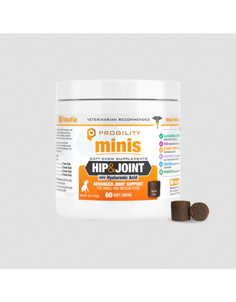 Nootie Nootie Progility Soft Chews | Hip & Joint with Hyaluronic Acid for Dogs 60 Chews Mini