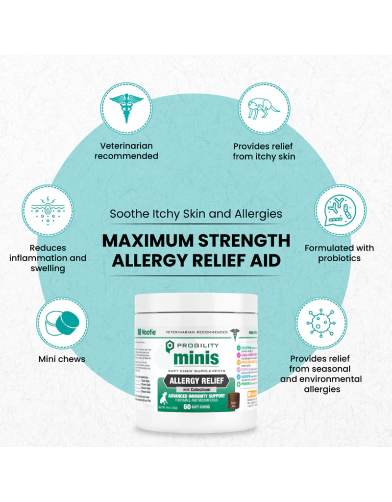 Nootie Nootie Progility Soft Chews | Allergy & Immune with Colostrum for Dogs 60 Chews Mini