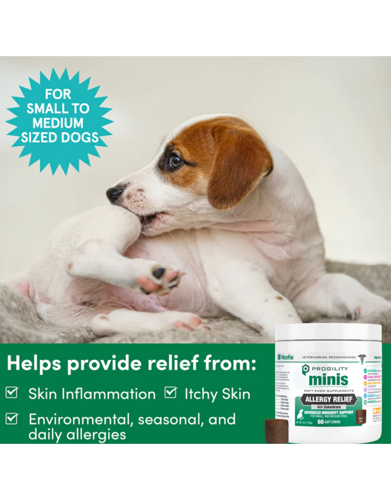 Nootie Nootie Progility Soft Chews | Allergy & Immune with Colostrum for Dogs 60 Chews Mini