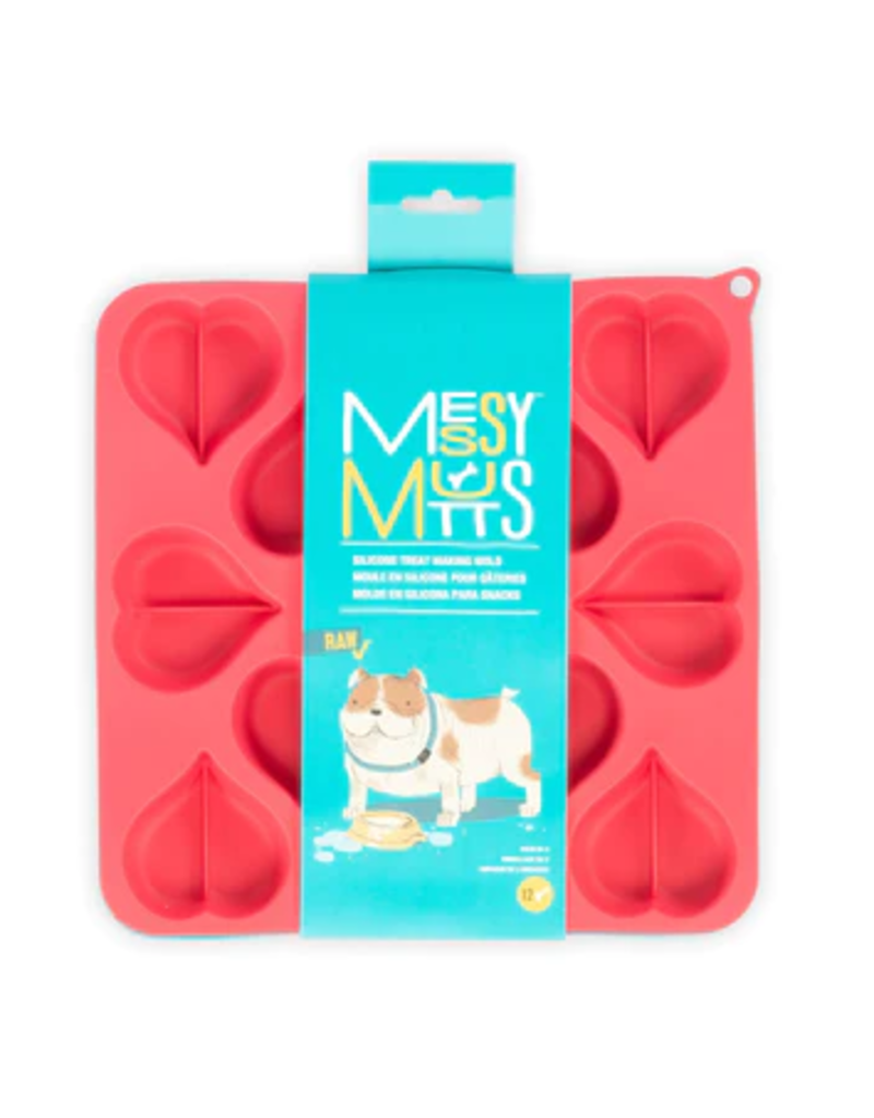 Messy Mutts Messy Mutts Silicone Treat Maker | Heart Shape Mold Blue & Watermelon 2 pk