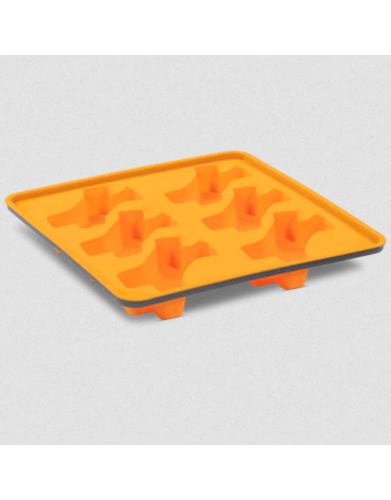 Messy Mutts Messy Mutts Silicone Treat Maker | Framed Popsicle Mold Orange 6 Bones Large