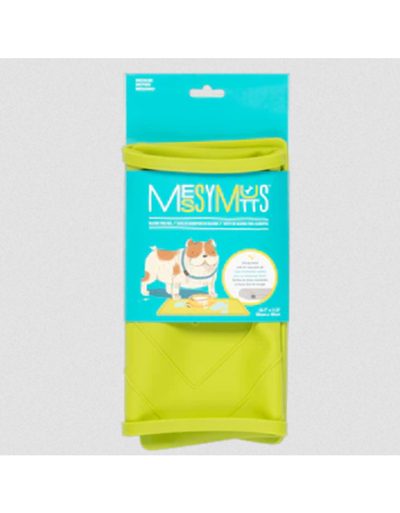 Messy Mutts Messy Mutts Silicone Mat | Medium Framed Food Mat with Raised Edge Green 20" x 12"