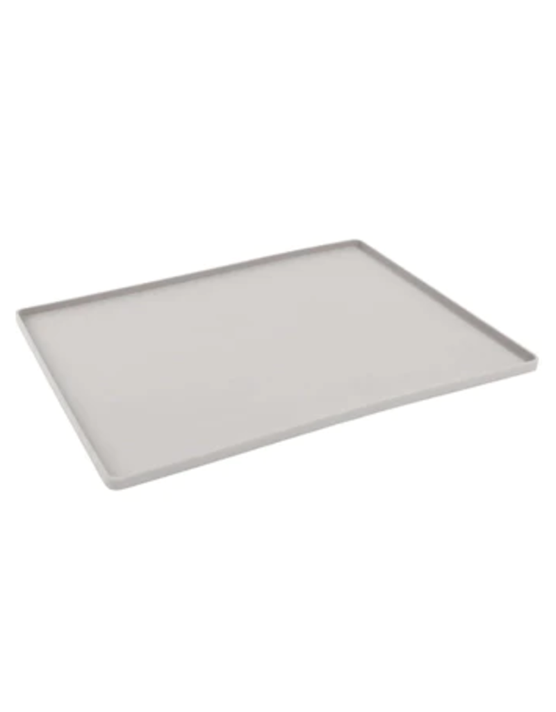 Messy Mutts Messy Mutts Silicone Mat | Bowl Mat with Raised Edge Light Grey 16" x 12"