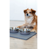 Messy Mutts Messy Mutts Silicone Mat | Bowl Mat with Raised Edge Cool Grey 16" x 12"