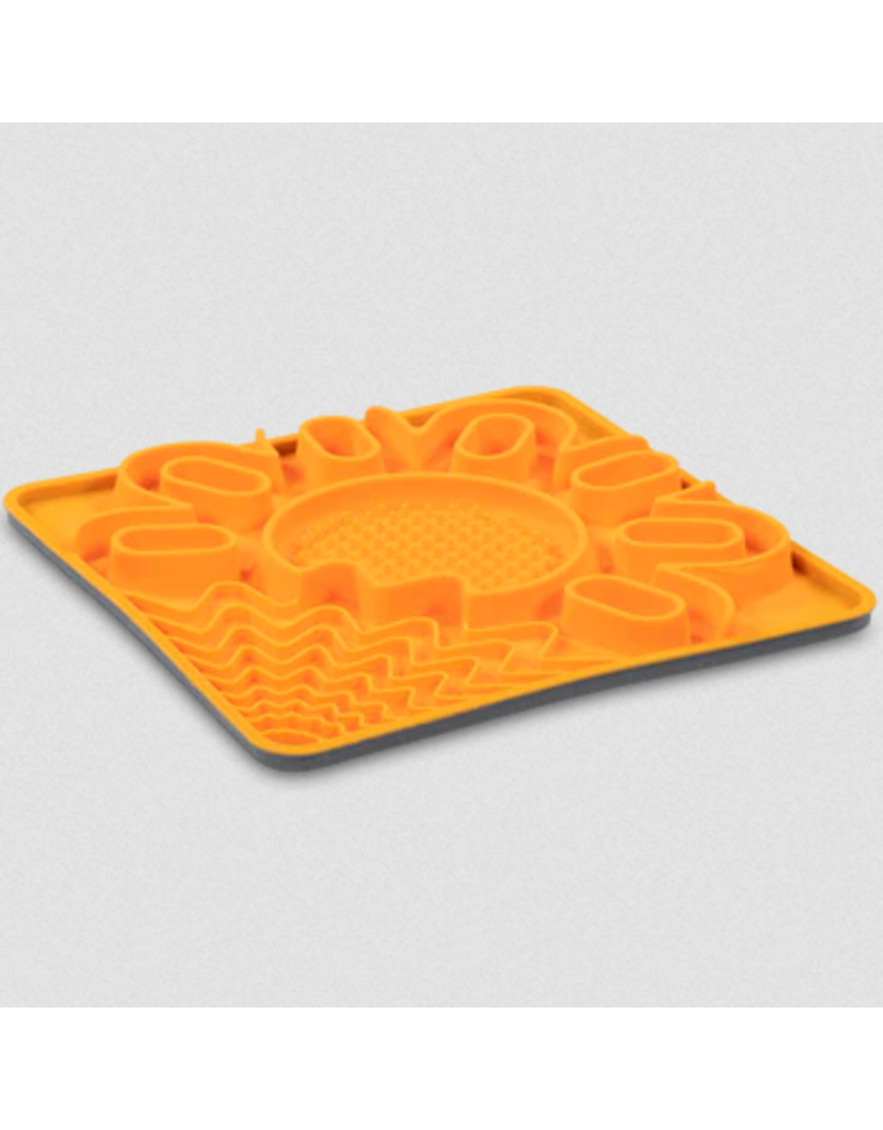 Messy Mutts Messy Mutts Silicone Mat | Framed Interactive Multi-Surface Lick Mat Orange