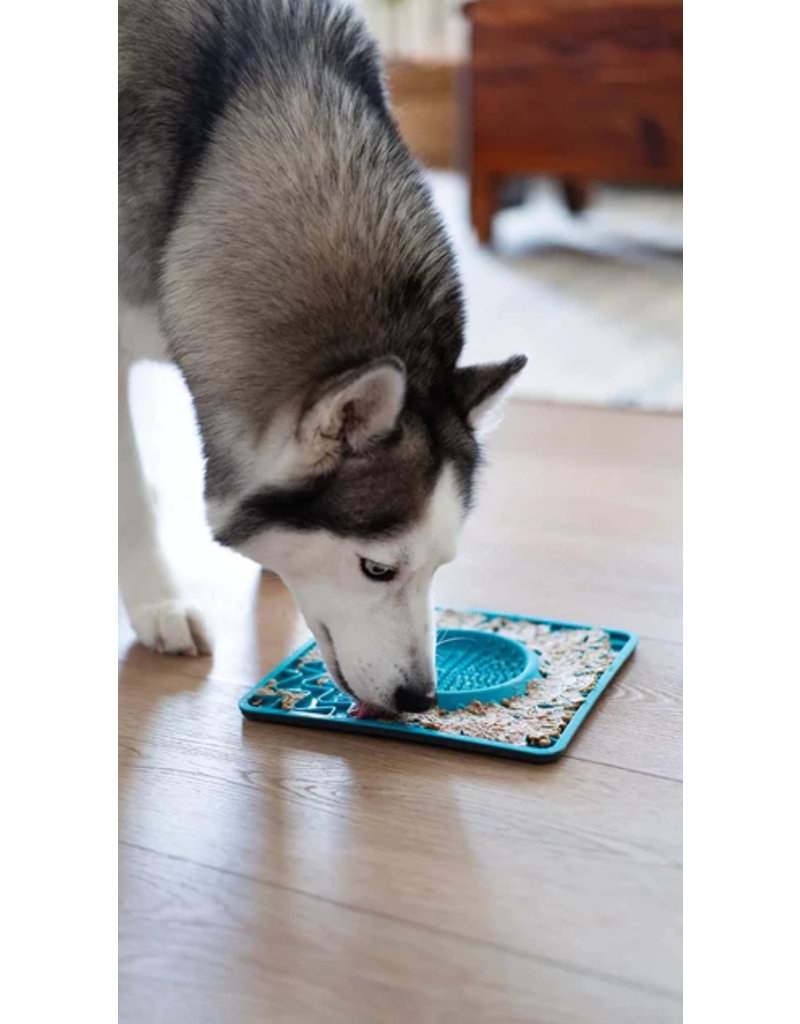 Messy Mutts Messy Mutts Silicone Mat | Framed Interactive Bowl Lick Mat Grey