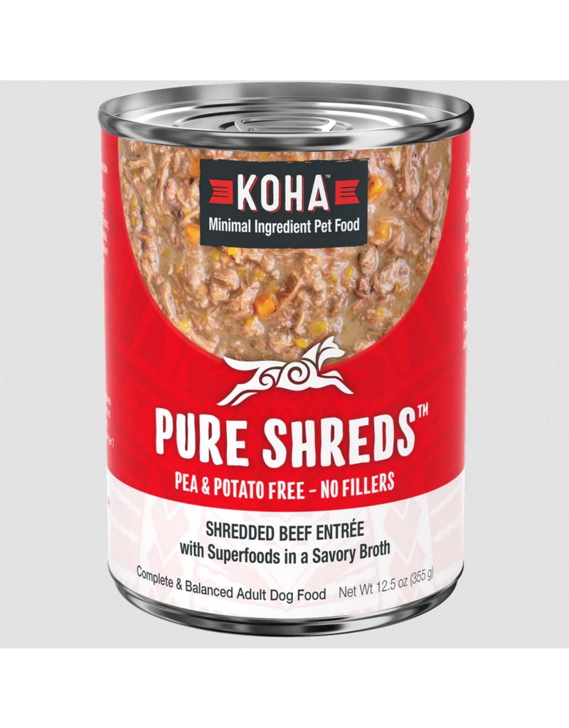 Koha Koha Pure Shreds Dog Food | Beef Entree 12.5 oz CASE