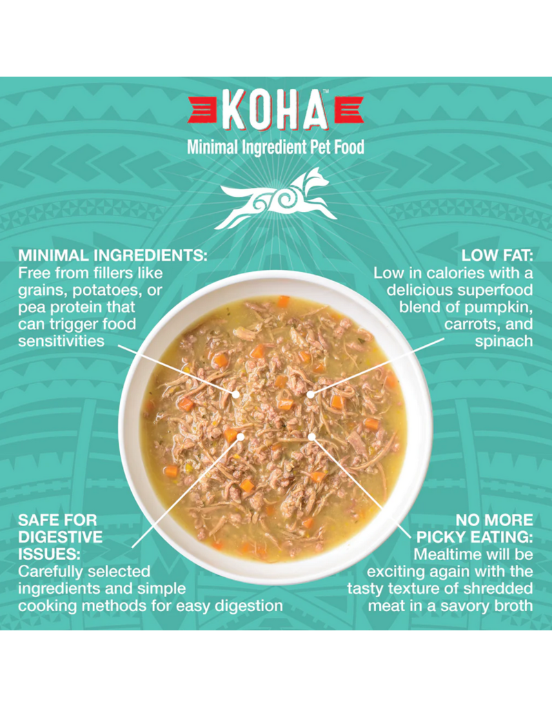 Koha Koha Pure Shreds Dog Food | Duck Entree 12.5 oz single