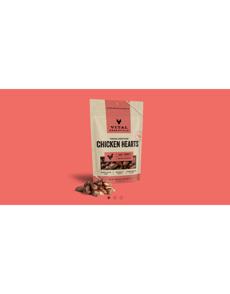 Vital Essentials Vital Essentials Freeze Dried Treats | Chicken Hearts Family Size 3.75 oz