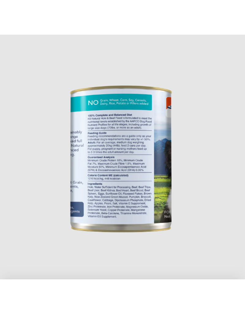 K9 Natural K9 Natural Canned Dog Food | Grain-Free Hoki & Beef Feast 13 oz single