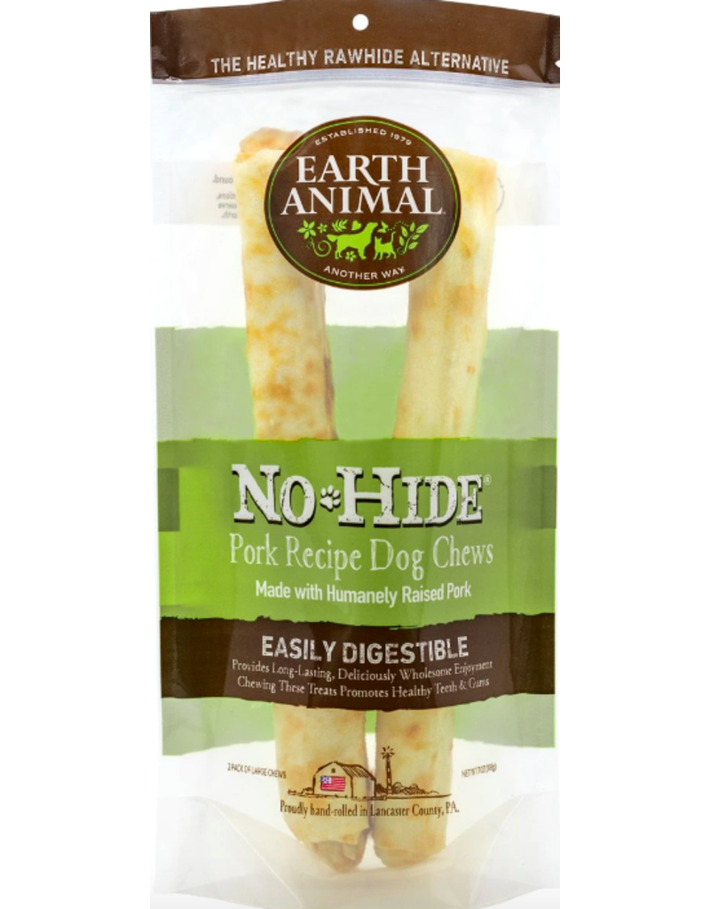 Earth Animal Earth Animal No Hide Dog Chews | Pork Recipe 11" Large 2 pk 7 oz