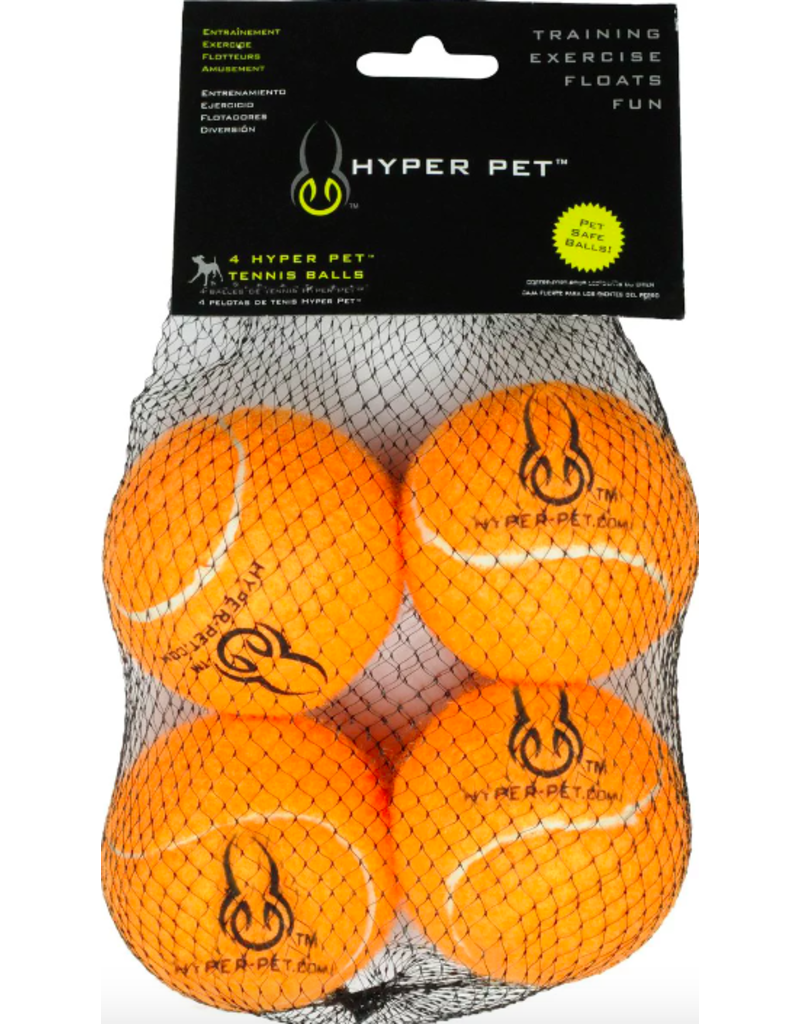 Hyper Pet Dog Toys | Tennis Balls Orange Mini 4 pk