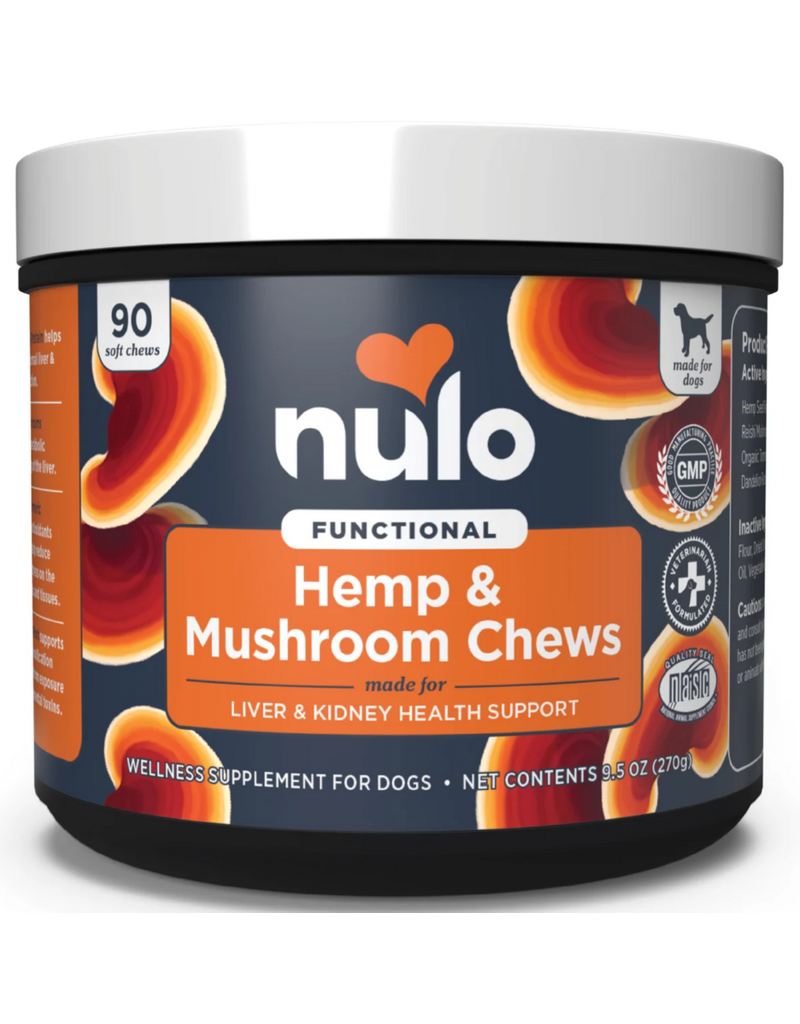 Nulo Nulo Functional Supplements | Liver Health Hemp & Mushroom Chews For Dogs 90 Soft Chews
