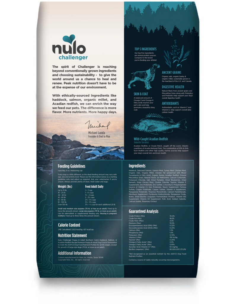 Nulo Nulo Challenger Ancient Grains Dog Kibble | Puppy & Adult Northern Catch 24 lb