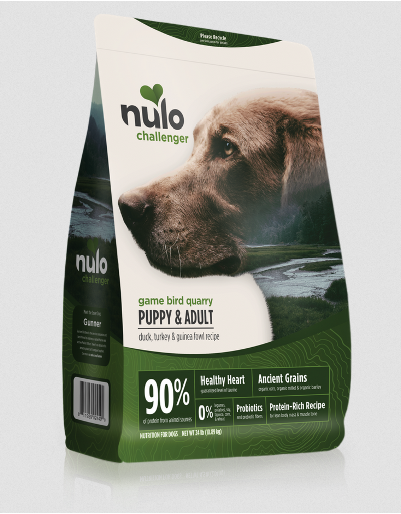 Nulo Nulo Challenger Ancient Grains Dog Kibble | Puppy & Adult Gamebird Quarry & Duck 24 lb