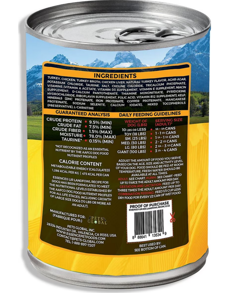 Essence DISC/M Essence Dog Canned Food LIR | Landfowl Recipe 13 oz CASE  **Replaced with Zig Essence**