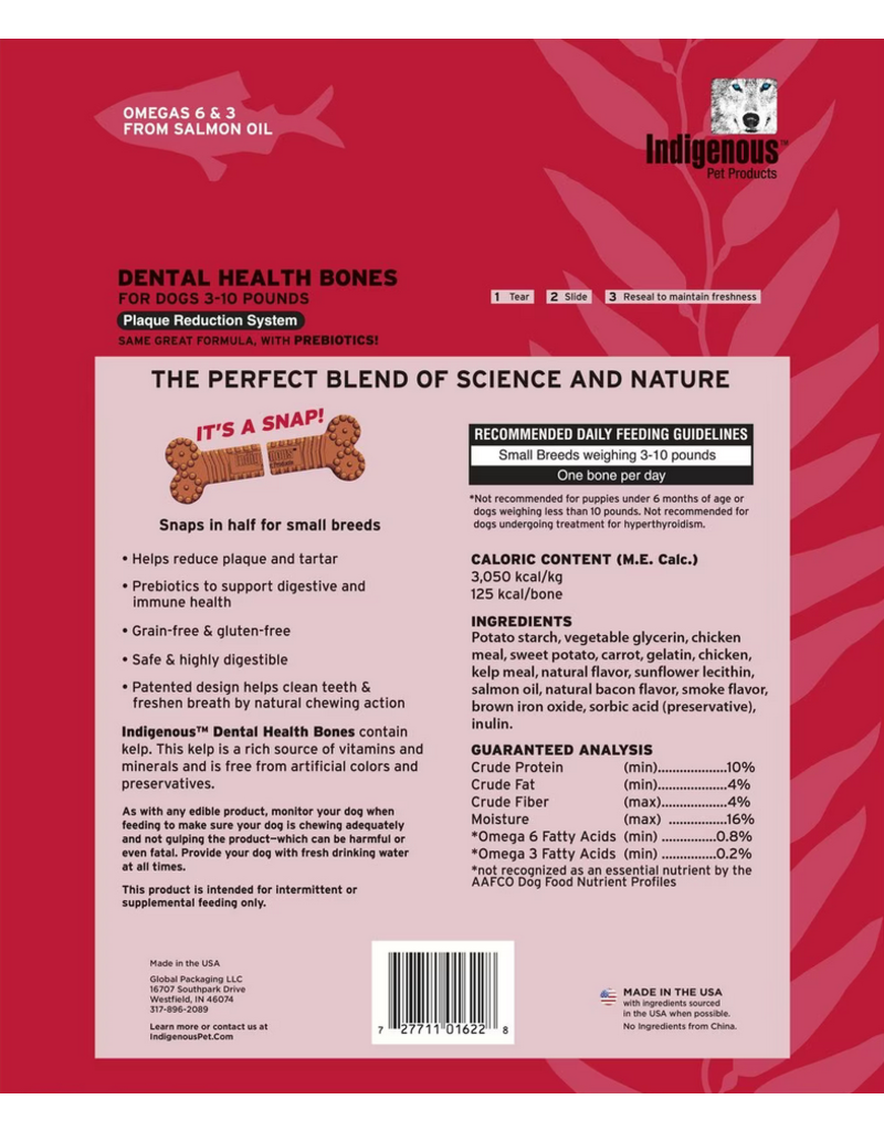 Indigenous Health Bones Indigenous Pet Products Dental Bones | Mini Smoked Bacon 13.2 oz bag / 40 ct